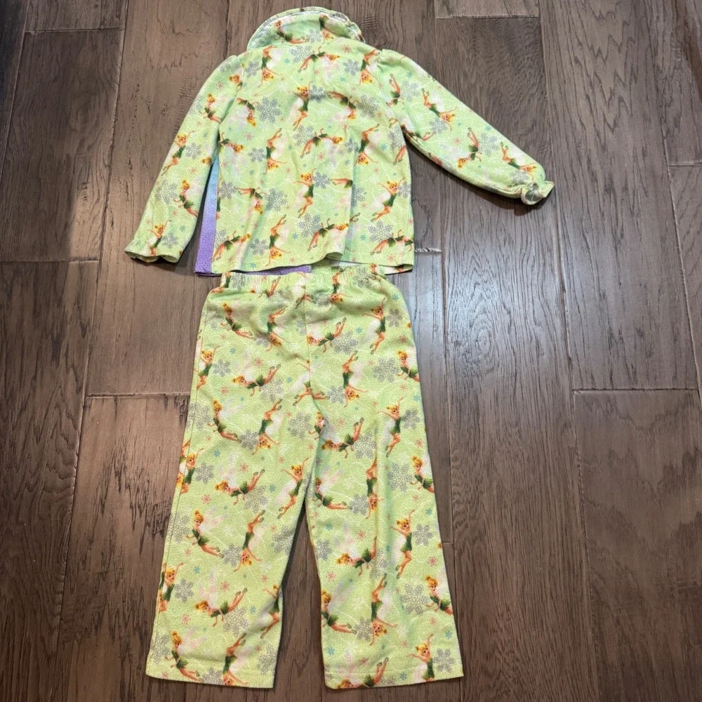 Disney Tinkerbell Green Pajamas Set Toddler Girls Size 4T‎ 2 Piece